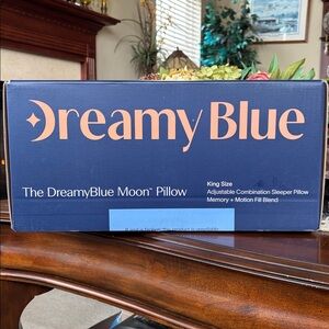 DreamyBlue Moon King Pillow Adjustable Loft Shredded Memory Foam w/ Luxury Cover